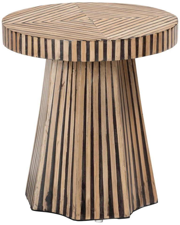 Devika 15 3/4" Wide Natural and Dark Brown Bamboo End Table - Image 1 of 1