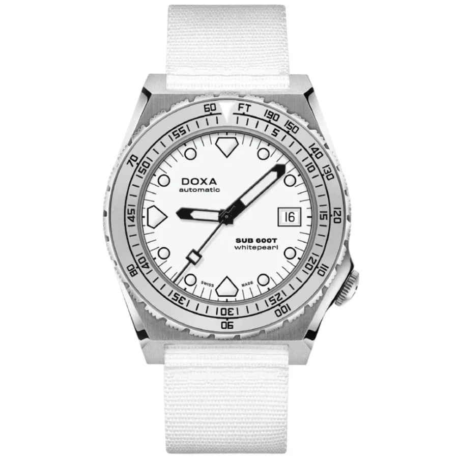 New DOXA Sub 600T Whitepearl Dial Fabric Strap Men's Watch 862.10.011.23 - Image 1 of 1