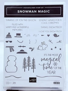 Muñeco de nieve Magic Stampin' Up! Juego de sellos 159816 papel navideño artesanía NUEVO retirado - Imagen 1 de 3