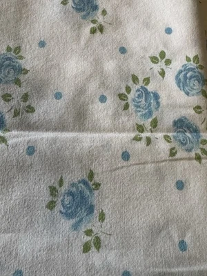 Par de Fundas de Almohada CANNON Muselina Vintage Años 70 Azul "Sueño Rosa" Lunares Juego Foto 1 de 4