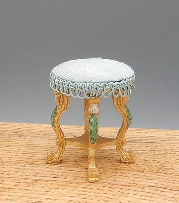 Vintage Bespaq Antique Hand Painted Vanity Stool Dollhouse Miniature 1:12 - Image 1 of 4