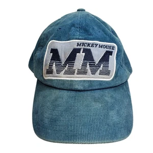 Disney Parks Exclusive Mickey Mouse Baseball Cap Hat Blue Corduroy MM Adjustable - Picture 1 of 7