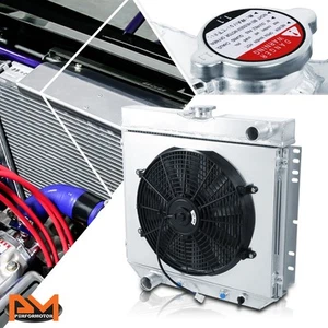 For 69-70 Ford Mustang 4.9/5.8/6.4 V8 3-Row Full Aluminum Radiator w/Fan Shroud - Picture 1 of 1