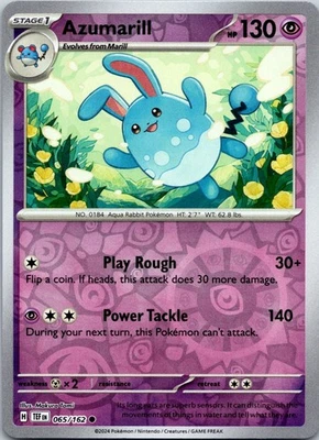 Azumarill Reverse Holo Common SV05: Temporal Forces 065/162 NM - Image 1 of 2
