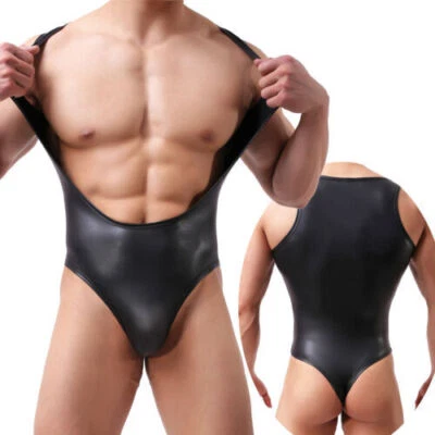Men Sexy Jockstrap Leotard Underwear Jumpsuit Wrestling Singlet Bodysuit Costume - Image 1 of 4