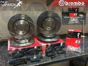 TRANSPORTER CARAVELLE 2.0 TSi T5 BREMBO FRONT REAR DRILLED GROOVED DISCS PADS - Picture 1 of 1