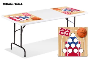 Universal Boardgame Folding Table Top Games Decal Sticker Beer Pong Mats BBALL - Picture 1 of 1