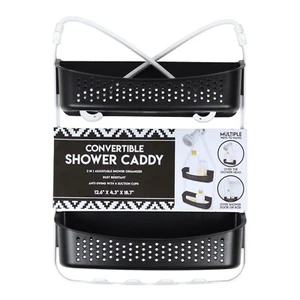 Hanging Shower Caddy 2-Way Convertible with Anti-Swing Suction Cups - Picture 1 of 5