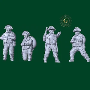 WW2 British Infantry Flamethrowers X 4 Ideal Bolt Action etc UNPAINTED 28mm 1/56 - Picture 1 of 4
