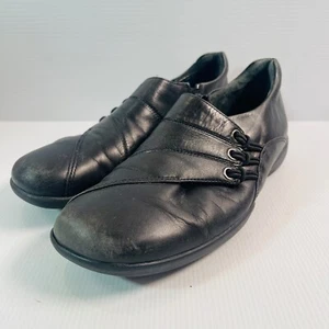 Ziera Womens Black Leather Zip Up Flats Shoes Size EU40 AU9 - Picture 1 of 13