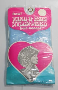Vtg 60s Rain Hood Hat Bonnet Clear Full Visor for Bouffant Hairstyle New Sealed - Picture 1 of 2