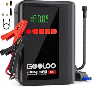 GOOLOO A2 8-in-1 Jump Starter with Air Compressor, 2500A Car Battery Booster 12V - Picture 1 of 8