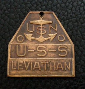 Antiguo Reloj de Bolsillo/Medalla "Leviatán" Antiguo Patrimonio Marina de los Estados Unidos Llavero - Imagen 1 de 2