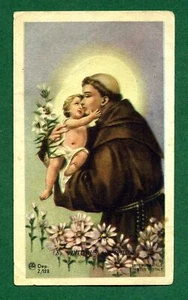  santino holy card image pieuse  S.ANTONIO da PADOVA Con Preghiera - Imagen 1 de 1