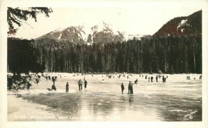 Ketchikan Alaska Winter Sports Ward Lake 1930s RPPC Schaller's  Postcard 21-5781 - Picture 1 of 2