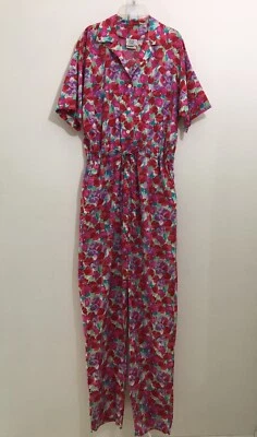 复古 Laura Ashley 花卉连身裤 - 口袋 - 抽绳 尺寸 M — 第 1/4 张图片
