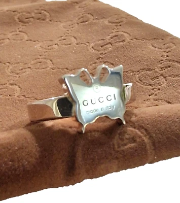 GUCCI Anello donna in argento 925 farfalla misura n 15 - Immagine 1 di 4