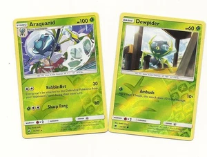 RARE ARAQUANID & DEWPIDER - 2 EVO BURNING SHADOWS Pokemon Card-REV HOLO NM/MINT - Picture 1 of 1