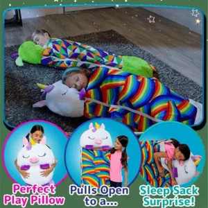 Kids Large Sleeping Bag Napping Play Pillow Warm Camping Unicorn Husky UK 2025 - Picture 1 of 24