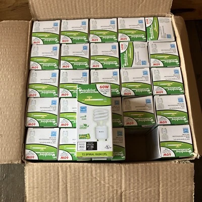 Box Of 30 Overdrive 60W Using 13W T2 Spiral Light Bulb GU24 base CFL 800 Lumen - Image 1 of 4