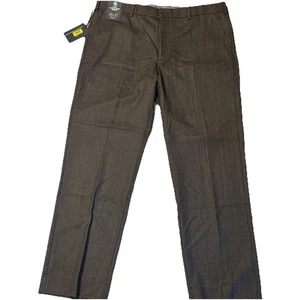 hart schaffner marx pants men's 38x30 gray w/ plaid straight flat front new - Picture 1 of 5