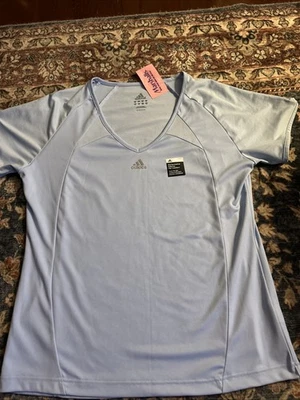 Women's Adidas Clima-Cool T-shirt Light Blue.  Size Large. New - Image 1 of 4
