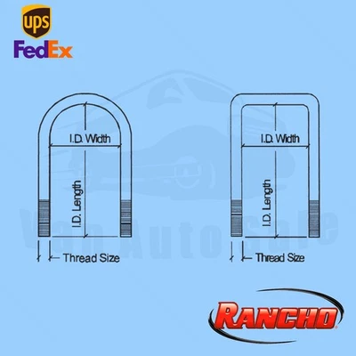 Kit de pernos en U de resorte de hoja Rancho para Jeep WRANGLER S 4x4 1991-94 Foto 1 de 3