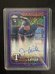 2024 Topps Chrome RC Auto Purple Speckle /299 of Jack Leiter #RA-JL - Picture 1 of 6