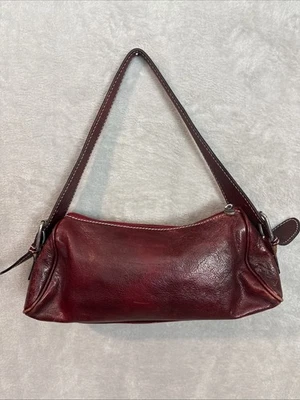 Bolso de Hombro Rojo Genuino Italiano - Holgado Hobo Cartera Cartera Boho Chic Foto 1 de 4