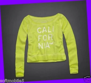 Hollister Co Damen NEONGRÜN Langarm Grafik Pullover MEDIUM M - Bild 1 von 1