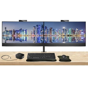 HP EliteDisplay E27m G4 27 inch 2K Quad HD Monitor, 2-Pack Bundle with HP E27q - Picture 1 of 8