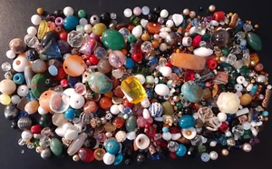 Lot of Mid-Century Beads/Rhinestones/Findings/Metal/Plastic/Glass/Crystal/Stone - Picture 1 of 6