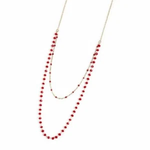 MARLU’ COLLANA DOPPIA ORO PVD CRISTALLI E SMALTO ROSSI 3 MM 2CA0002G-R - Foto 1 di 1