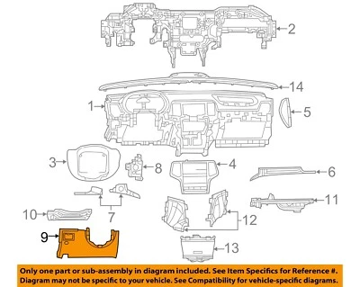 Cubierta de columna de dirección inferior para tablero Jeep Chrysler OEM Grand Cherokee 5MT27DX9AA Foto 1 de 2