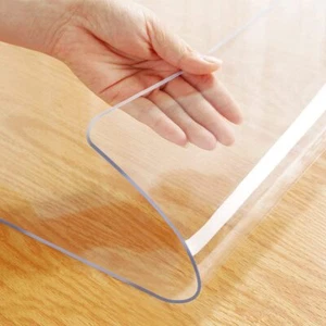 Clear PVC Table Top Protector Waterproof Transparent Plastic Table Pad for Di... - Picture 1 of 7