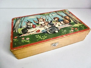 ANCIEN JEU DE CUBES EN BOIS 22,5 x 14 x Ht 5 cm - MANQUE UN DESSIN - USURES - Picture 1 of 8