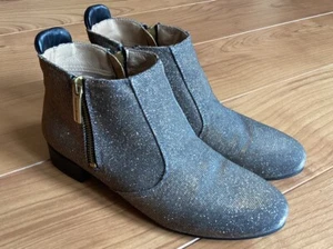 Russell And Bromley Size 4 EU 37 Gold Silver Sparkly Chelsea Ankle Party Boots - Picture 1 of 10