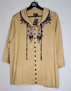 Torrid Size 2 Retro Chic Cardigan Lace Rose Gold Shimmer Button Up Metallic - Picture 1 of 9