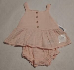 NWT Old Navy Pink Peplum Top Bloomers Outfit 12-18 Months Baby Girl
