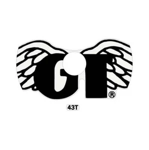 GT - Wings Sprocket decal - for 43T in black on clear - Picture 1 of 1