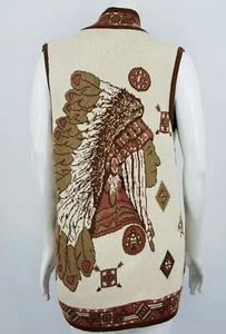 VTG Tricots St Raphael Country Shop Sweater Vest Small Indian Native American - Picture 1 of 7