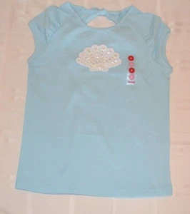 Gymboree MERMAID MAGIC Blue Short Sleeve Top w/ Seashell and keyhole back 8 9 - Picture 1 of 3