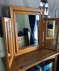 Antique Pine Triple Dressing Table Mirror