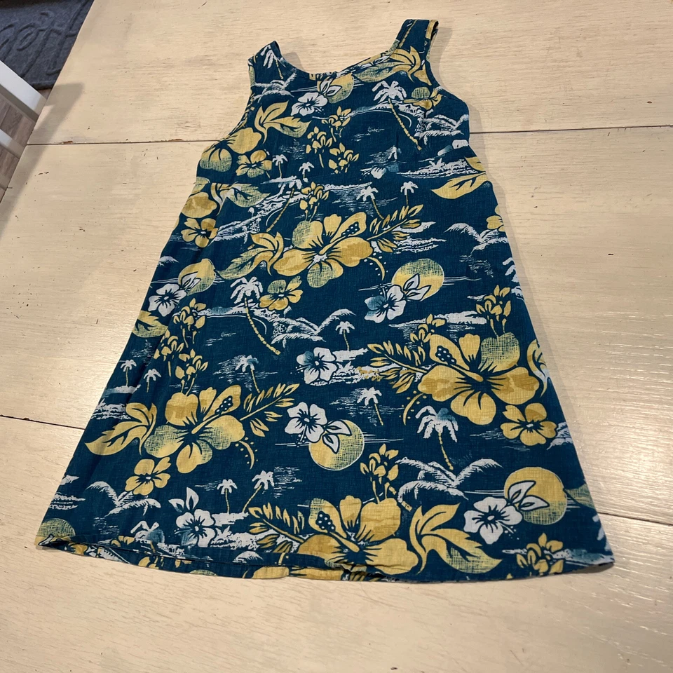 Vestido sin mangas The Hawaiian Original Girls azul amarillo blanco M (5-ver medidas.) Foto 1 de 4