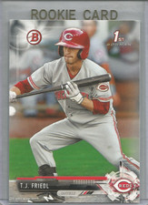 TJ FRIEDL- 2017-BOWMAN-(1ST)-ROOKIE CARD-#BP71 CINCINNATI REDS-MINT-HOT!