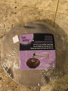 Bolso de arena de cuero de 5" banco redondo de joyería yunque bloque de amortiguación de persecución grabado - Imagen 1 de 2