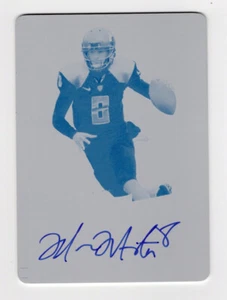 2015 Leaf Metal Draft Marcus Mariota 1/1 Printing Plate Cyan Auto Rookie BA-M - Picture 1 of 2