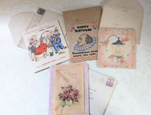 Vintage Lot 1930s 40s Birthday Mothers Day Anniversary Greeting Cards Antique - Picture 1 of 7