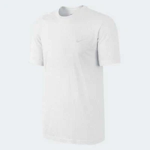 Nike Men's Swoosh Logo Short Sleeve T-Shirt White - Picture 1 of 2
