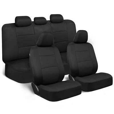 Juego completo de fundas de asiento de coche ProPoly negro liso - ajuste universal delantero trasero Foto 1 de 4